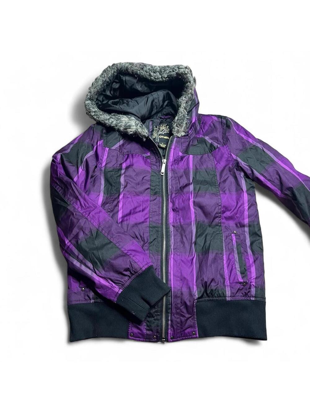 y2k Oniel zip up jacket fur hood